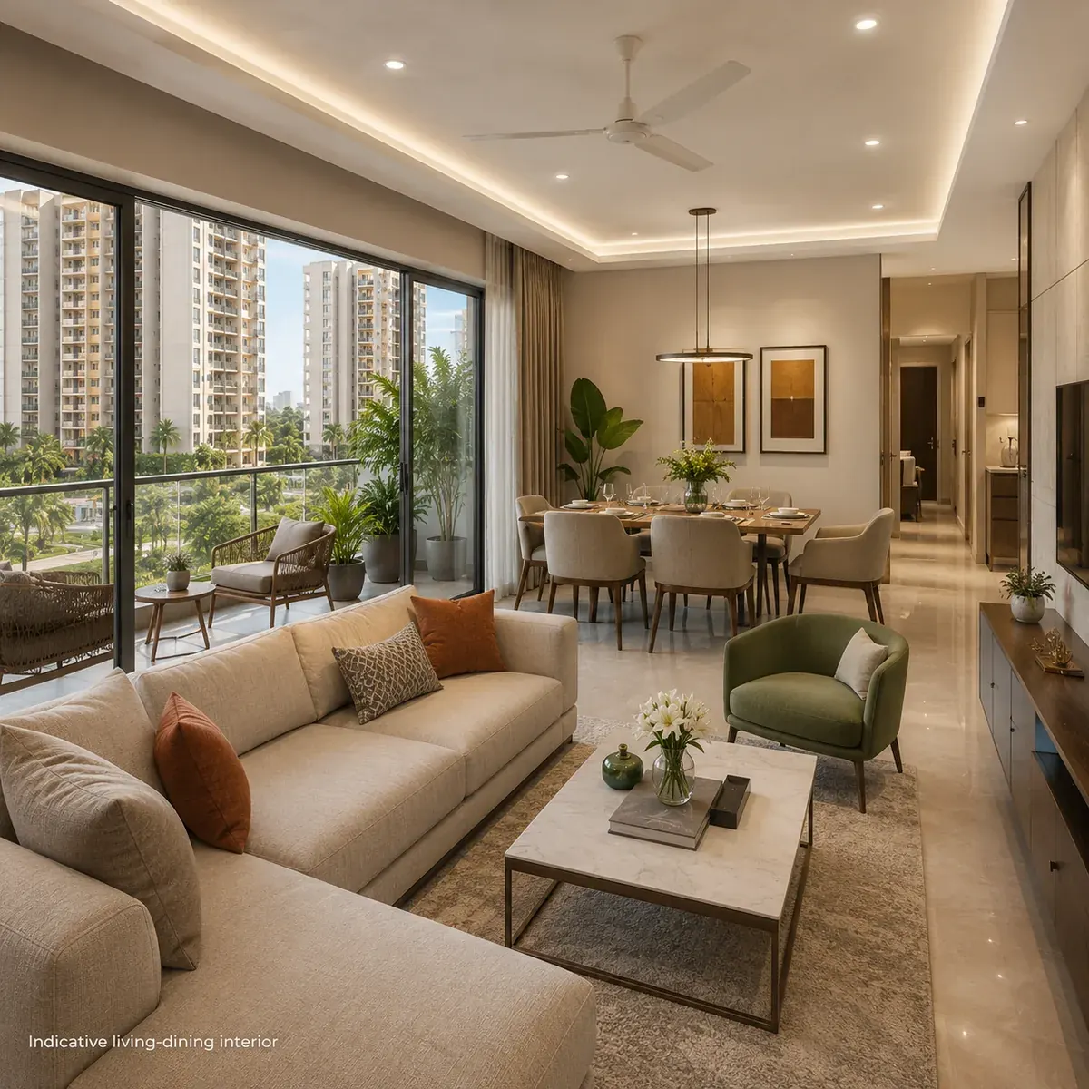Puravankara Sarjapur Road living space interior