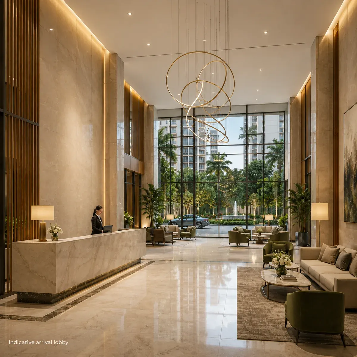 Puravankara Sarjapur Road indicative arrival lobby with a double-height entrance